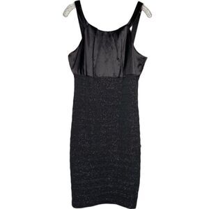 R & M Richards Black Sleeveless Tiered Sparkle Dress 14
